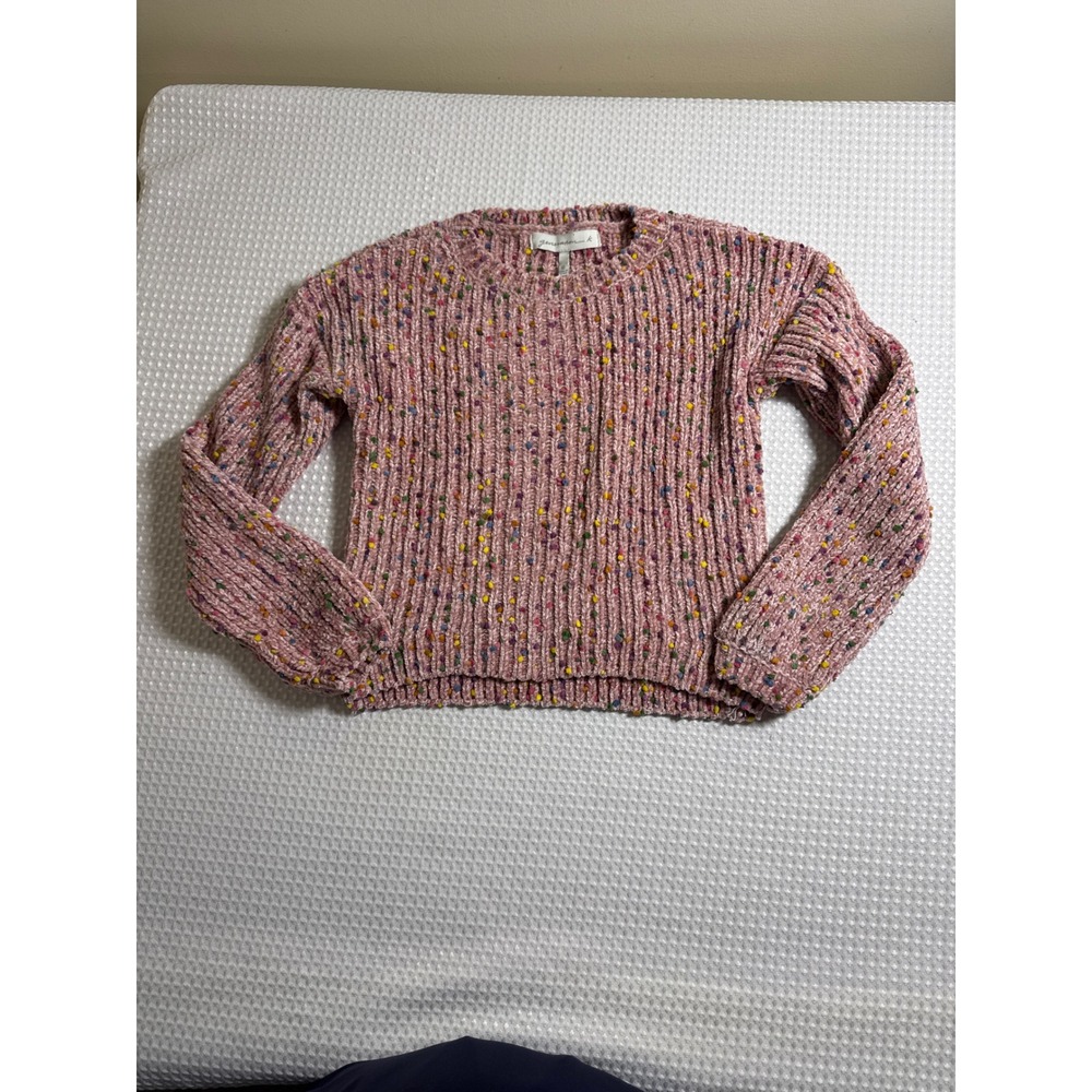 Generation K Sweater Womens S Chenille Confetti Pink EUC